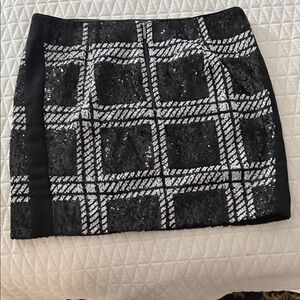 Elegant Black and Silver Sequin Skirt